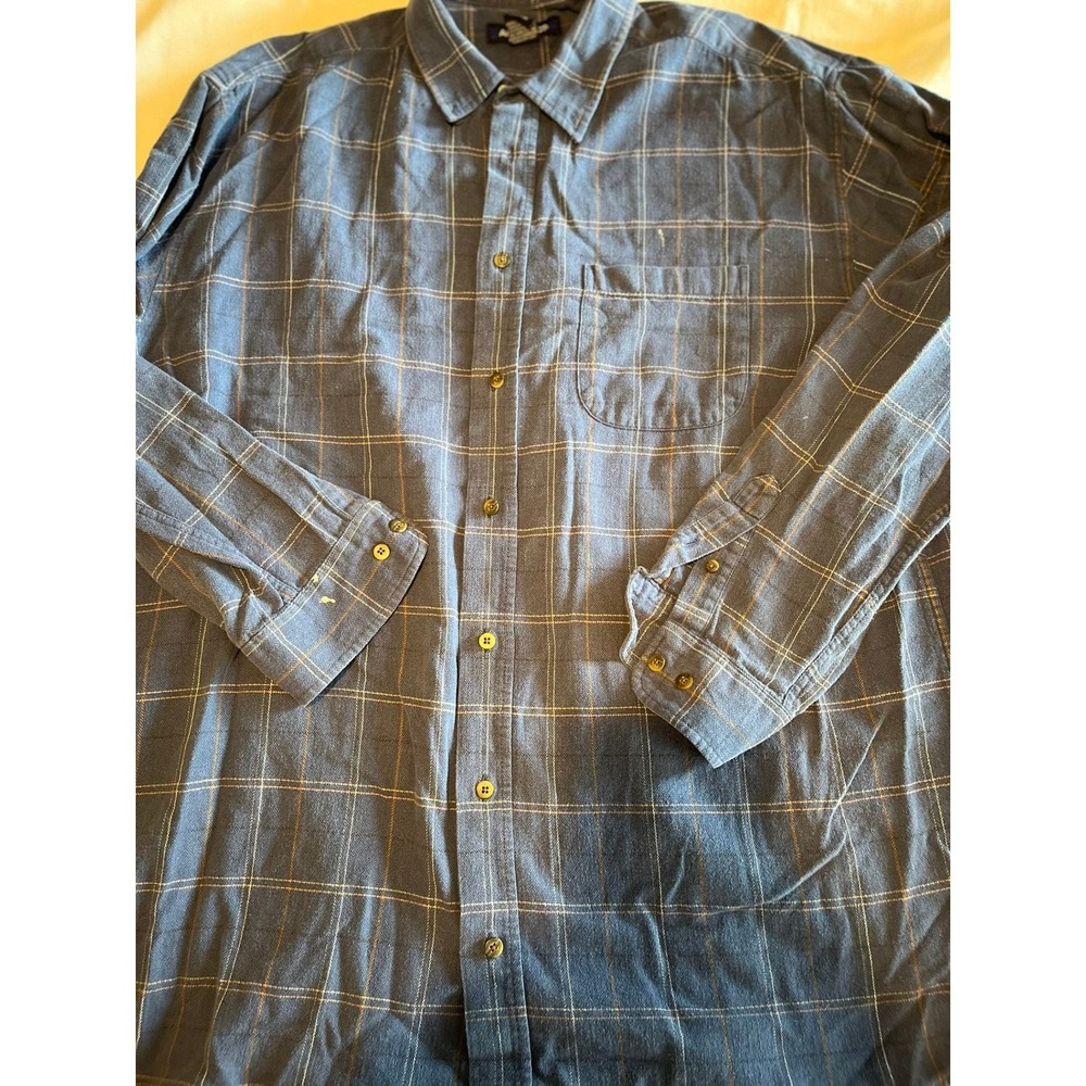 Architect XLT Blue Plaid Long‎ Sleeve Button Down Shirt Cotton Casual